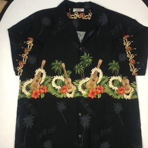 Pacific legend black Hawaiian shirt  Sz Large